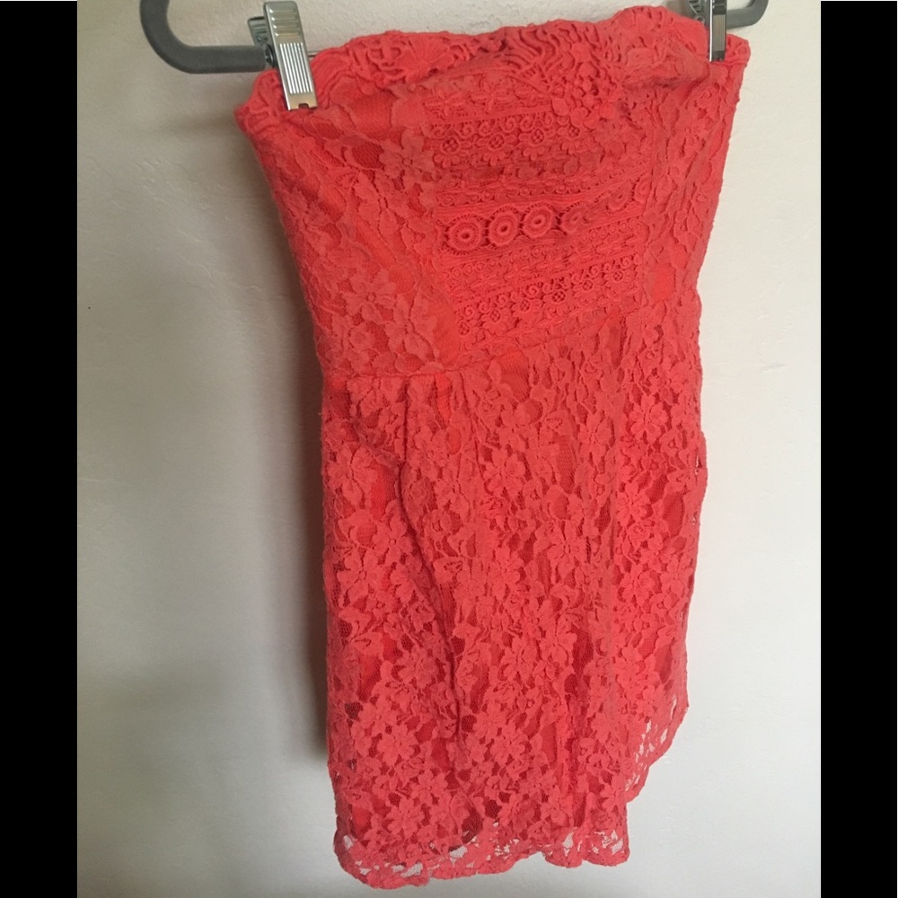 Free People strapless, floral-lace dress NWOT